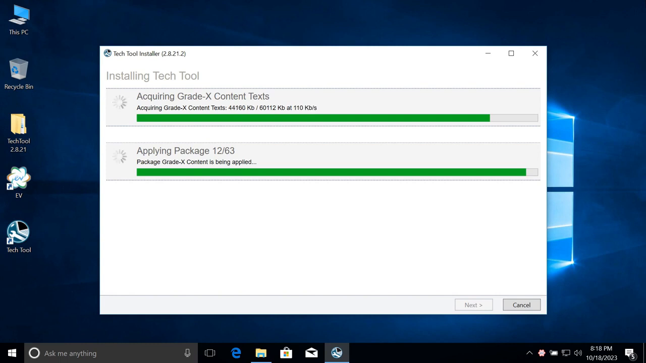 Grade-X Content installation — additional diagnostic content