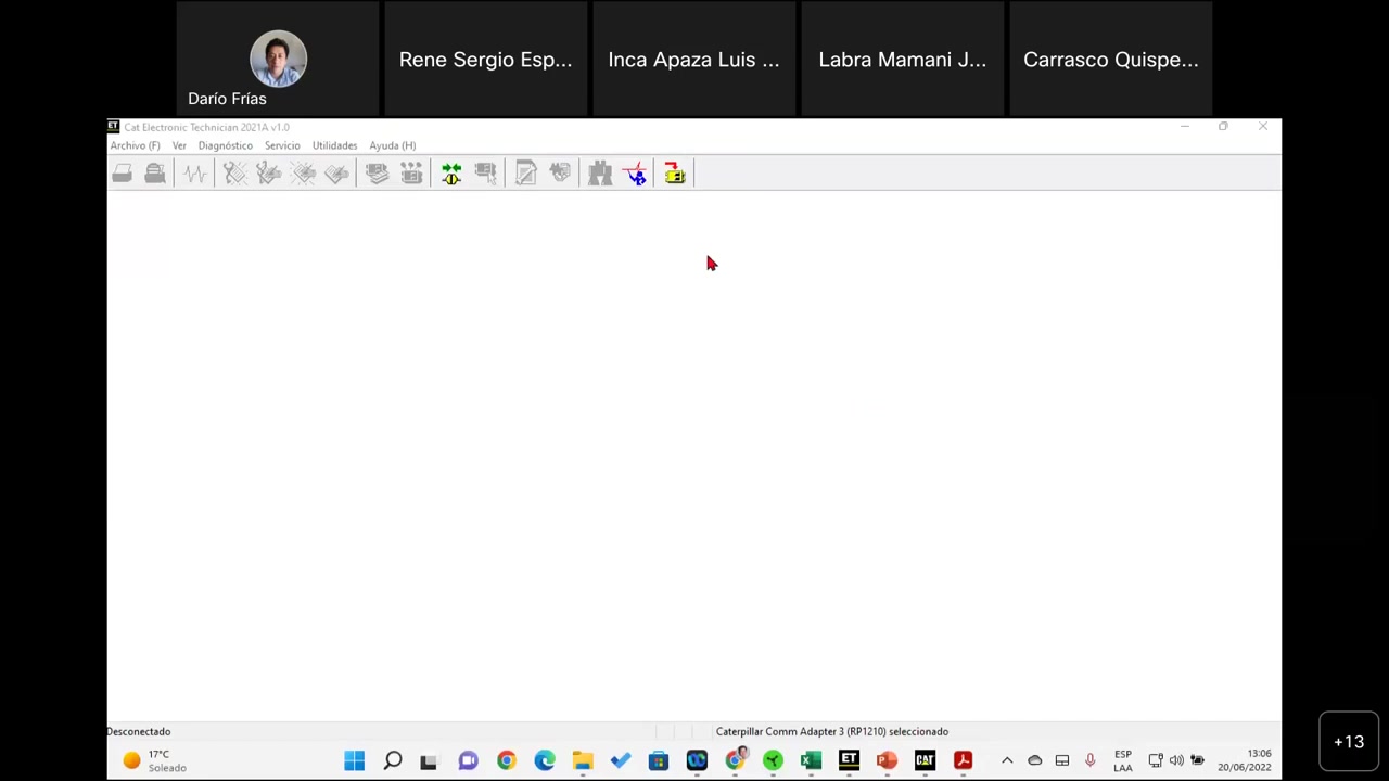 Cat ET Trainer mode initial setup screen showing version 2021A v1.0
