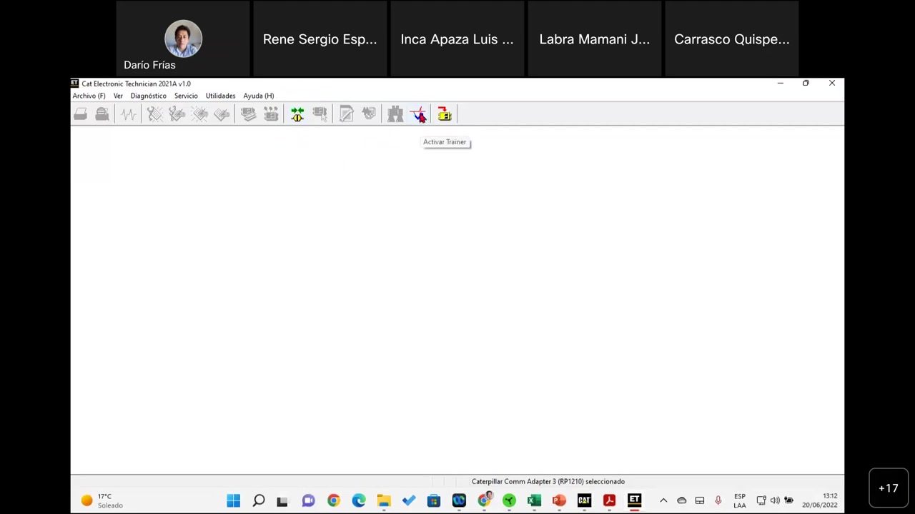 Cat ET Activate Trainer icon highlighted in toolbar