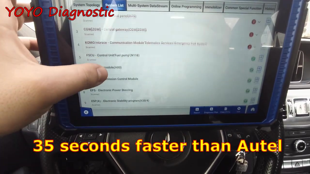 Udiag X95 Pro final result 4 modules errors Mercedes W212 ECM OCP CGW KOMO mbrace