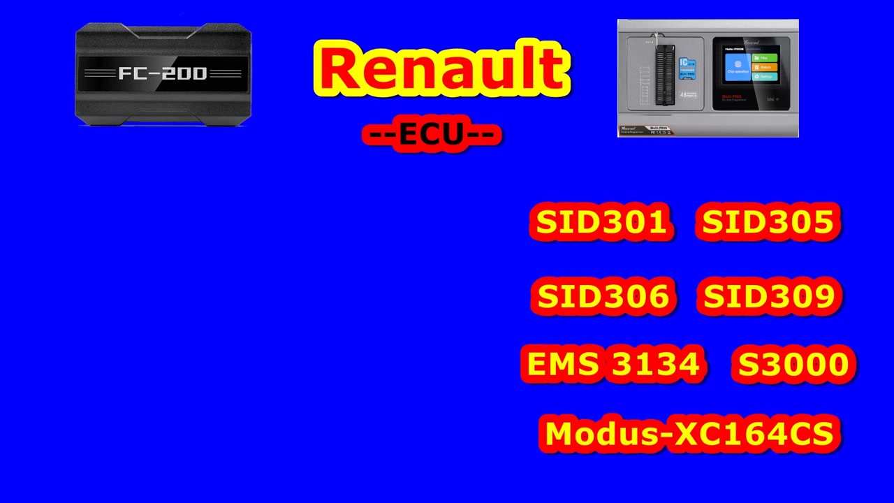 Renault ECU coverage comparison FC200 vs Multi-Prog