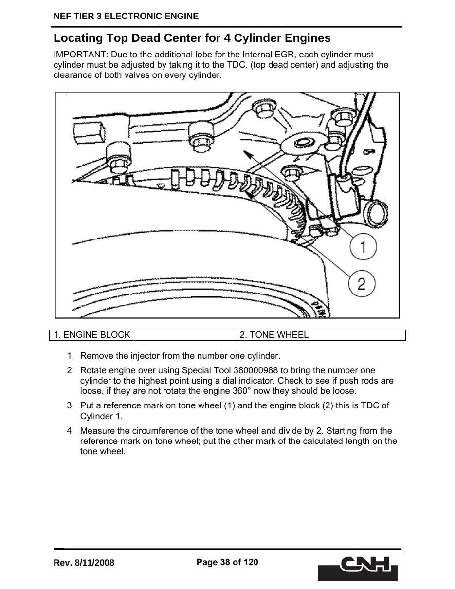FPT NEF Tier 3 engine valve clearance and camshaft specification diagram