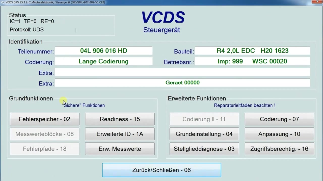 VCDS fault codes screen showing two errors: 'Dieselpartikelfilter - Russbeladung zu hoch' (DPF - Soot loading too high) and 'Dieselpartikelfilter - Regenerationsdauer' (DPF - Regeneration duration).