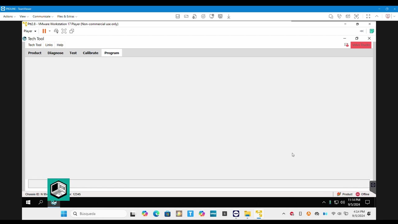 Tech Tool 'Parameter Programming' screen, reading parameters.