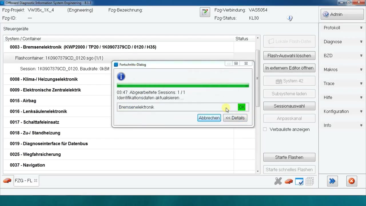Confirmation dialog asking to clear error memory entries after a successful flash operation.