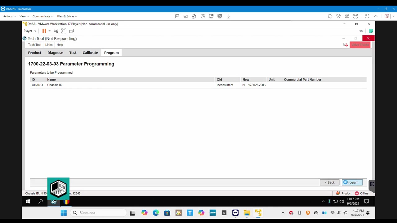 Tech Tool 'Not Responding' error message.