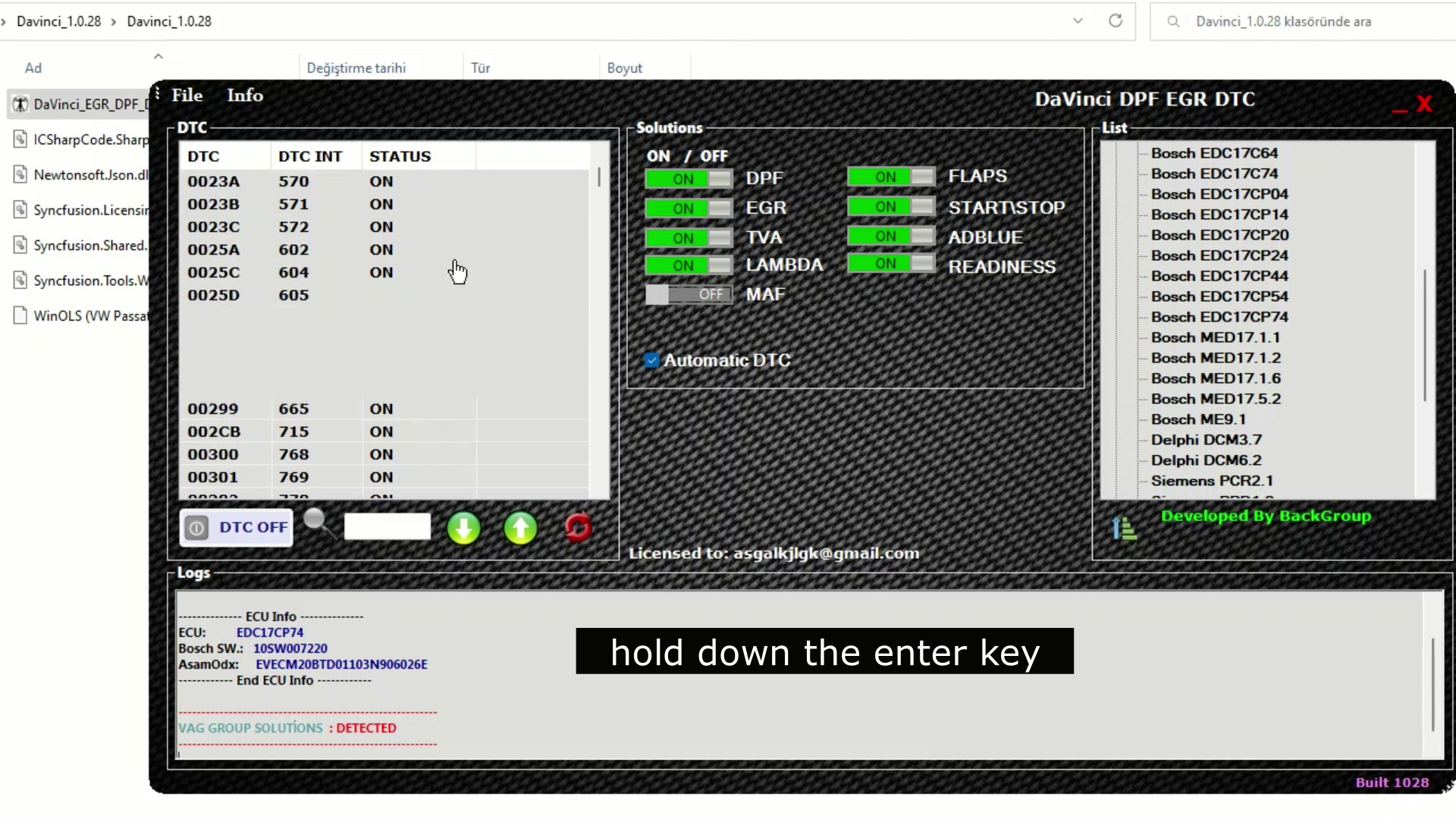 DaVinci DPF EGR DTC v1.0.28 — OBD2 Emissions Removal Software - Image 2