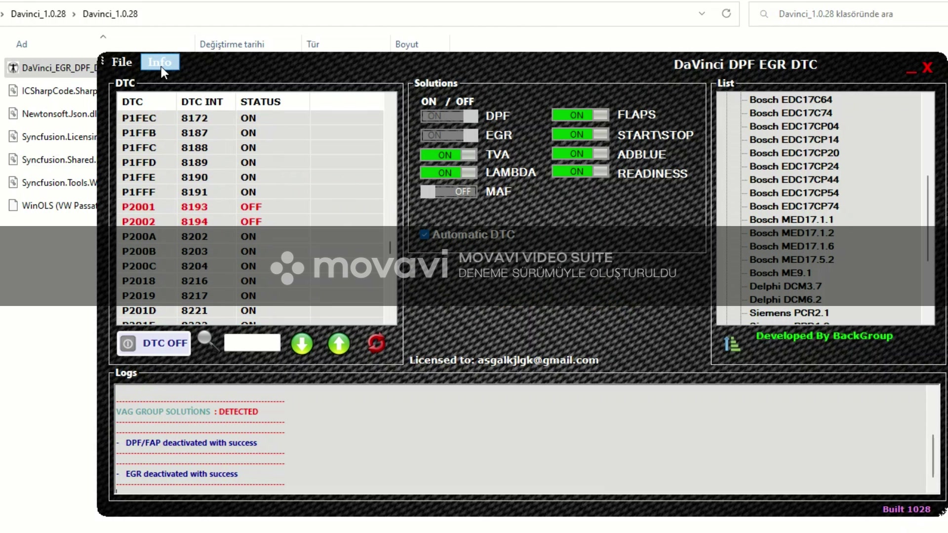 DaVinci DPF EGR DTC v1.0.28 — OBD2 Emissions Removal Software - Image 4